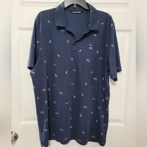 Men Size XXL Travis Mathew Golf Polo Shirt Pineapple Microbus